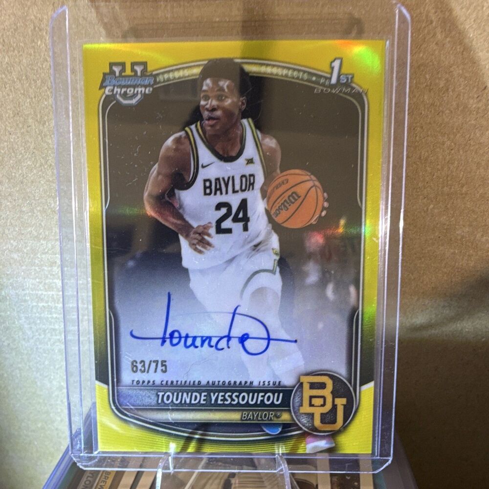 2025-26 Topps Bowman Chrome Tounde Yessoufou CPA-TY Auto Yellow 63/75🔥